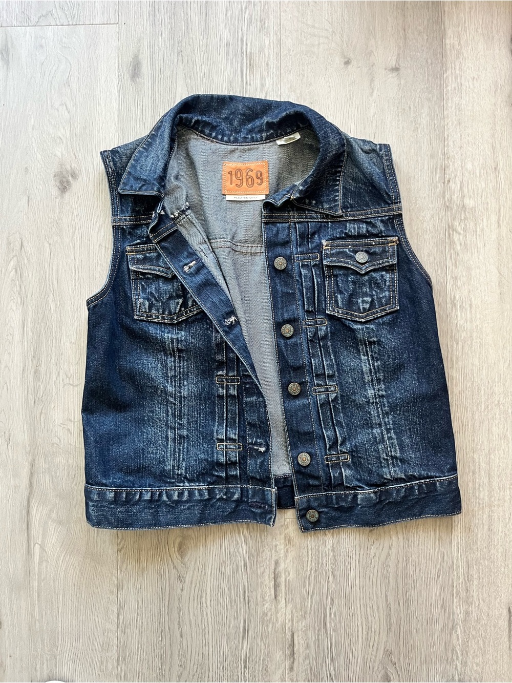 Women's GAP 1969 Dark Blue Denim Vest - 1969 Label